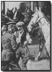 Sketch of British Army engaged in compulsory purchasing of horses