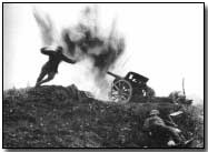 German artillery in the moment of death