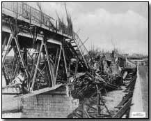 Bridge over the Isonzo river at Gorizia in 1916