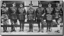 British commanders W. Birdwood, H. Rawlinson, H. Plumer, King George V, D. Haig, H. Horne, J. Byng