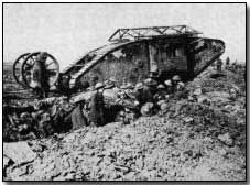 British Mark I tank, such as those used at Flers-Courcelette