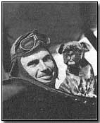 Field Kindley with his pet dog 'Fokker'