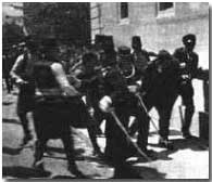 Gavrilo Princip being taken into custody following the Assassination of Franz Ferdinand, 28 June 1914