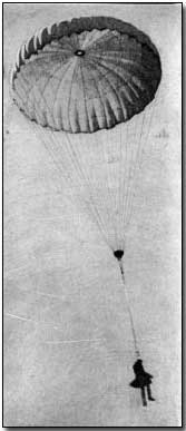 British balloonist "bailing out"