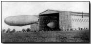 German observation balloon leaving its hangar at Metz