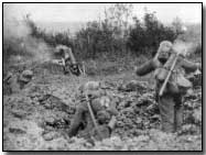 German trench mortar in action