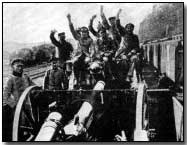 German soldiers on their way to the front