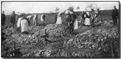 Serbian peasants burying their dead