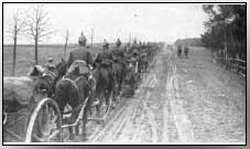 German artillery advancing on Warsaw