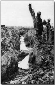 Water-filled trench at Passchendaele, 1917