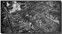 Ruins of Ypres seen from the air