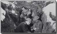 German officer in a British trench during the Christmas truce