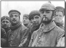 Two Territorials of London Rifle Brigade with Saxon troops of the 104th and 106th Regiments in No Man's Land near Ploegsteert Wood during the unofficial Christmas Truce