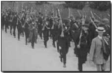Irish volunteers marching, 1914