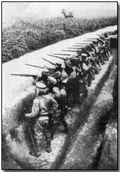 Japanese troops in action near Kiaochow.
