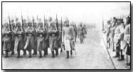 Imperial Guards passing review before Wilhelm II