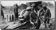 US 130th Field Artillery, Battery A, firing under gas attack, Varennes-en-Argonne, 3 Oct 1918