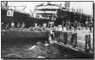 Australian troops swimming at Alexandria before embarking for Gallipoli