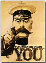 British wartime recruitment poster: "Your Country Wants You"