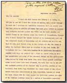 Photograph of Ellis Ashmead-Bartlett's original letter to British Prime Minister Herbert Asquith highlighting his concerns at the conduct of the Gallipoli campaign