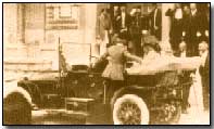 Archduke Franz Ferdinand's car leaves the town hall at Sarajevo