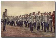Tsar Nicholas II congratulating his officers