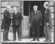 David Lloyd George, Vittorio Orlando, Georges Clemenceau and Woodrow Wilson