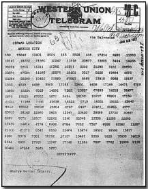 Photograph of the coded Zimmermann telegram